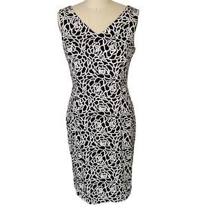 maggy london nikola knit dress London Times Women's Mixed Media Midi Dress - Natural